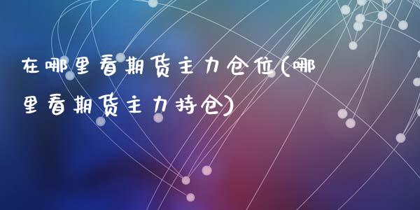 在哪里看期货主力仓位(哪里看期货主力持仓)_https://www.zghnxxa.com_黄金期货_第1张