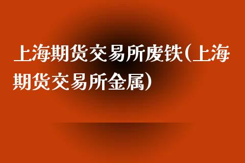 上海期货交易所废铁(上海期货交易所金属)_https://www.zghnxxa.com_黄金期货_第1张