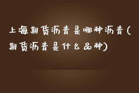 上海期货沥青是哪种沥青(期货沥青是什么品种)_国际期货_第1张_期货直播室 上海期货沥青是哪种沥青(期货沥青是什么品种)_https://www.zghnxxa.com_国际期货_第1张