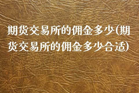 期货交易所的佣金多少(期货交易所的佣金多少合适)_https://www.zghnxxa.com_国际期货_第1张