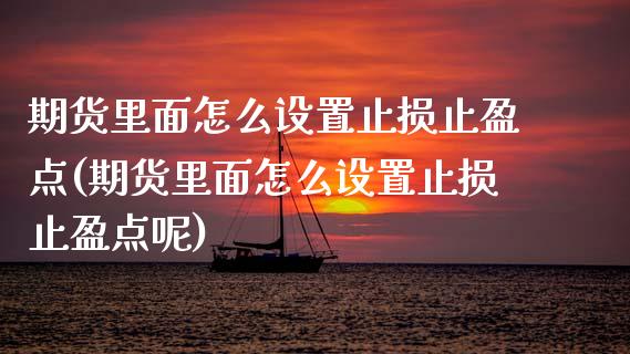 期货里面怎么设置止损止盈点(期货里面怎么设置止损止盈点呢)_https://www.zghnxxa.com_内盘期货_第1张