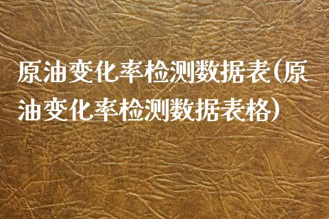 原油变化率检测数据表(原油变化率检测数据表格)_期货直播室_第1张_期货直播室 原油变化率检测数据表(原油变化率检测数据表格)_https://www.zghnxxa.com_期货直播室_第1张