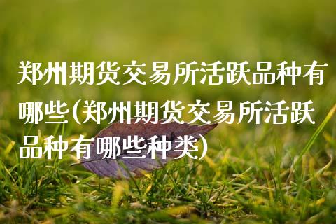 郑州期货交易所活跃品种有哪些(郑州期货交易所活跃品种有哪些种类)_https://www.zghnxxa.com_国际期货_第1张