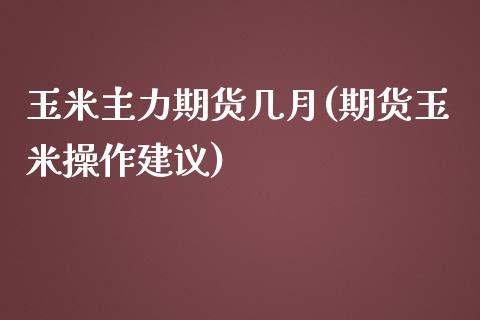玉米主力期货几月(期货玉米操作建议)_https://www.zghnxxa.com_期货直播室_第1张