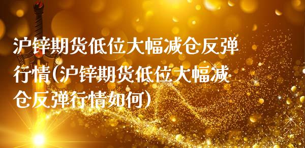沪锌期货低位大幅减仓反弹行情(沪锌期货低位大幅减仓反弹行情如何)_https://www.zghnxxa.com_内盘期货_第1张