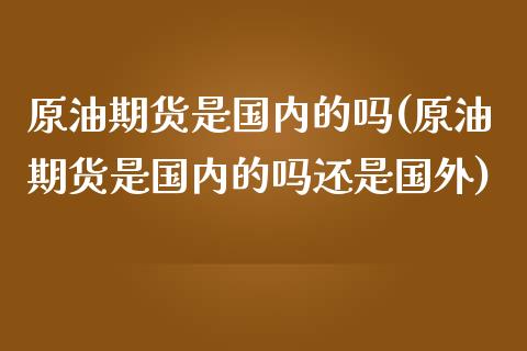 原油期货是国内的吗(原油期货是国内的吗还是国外)_https://www.zghnxxa.com_黄金期货_第1张