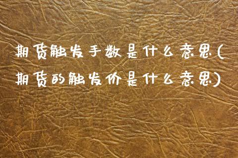 期货触发手数是什么意思(期货的触发价是什么意思)_黄金期货_第1张_期货直播室 期货触发手数是什么意思(期货的触发价是什么意思)_https://www.zghnxxa.com_黄金期货_第1张