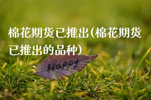棉花期货已推出(棉花期货已推出的品种)_https://www.zghnxxa.com_黄金期货_第1张