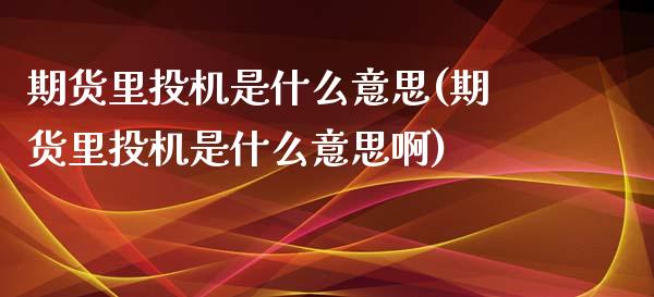 期货里投机是什么意思(期货里投机是什么意思啊)_国际期货_第1张_期货直播室 期货里投机是什么意思(期货里投机是什么意思啊)_https://www.zghnxxa.com_国际期货_第1张