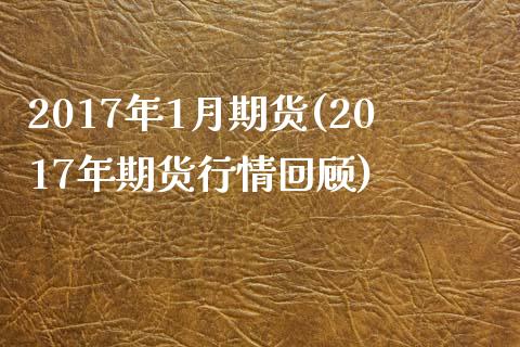 2017年1月期货(2017年期货行情回顾)_https://www.zghnxxa.com_内盘期货_第1张