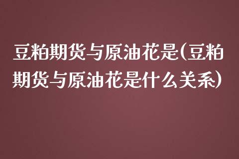 豆粕期货与原油花是(豆粕期货与原油花是什么关系)_https://www.zghnxxa.com_国际期货_第1张