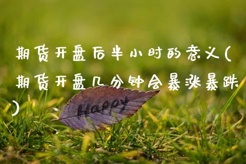 期货开盘后半小时的意义(期货开盘几分钟会暴涨暴跌)_内盘期货_第1张_期货直播室 期货开盘后半小时的意义(期货开盘几分钟会暴涨暴跌)_https://www.zghnxxa.com_内盘期货_第1张