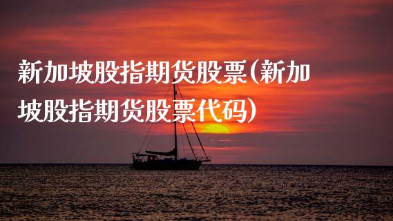 新加坡股指期货股票(新加坡股指期货股票代码)_https://www.zghnxxa.com_国际期货_第1张