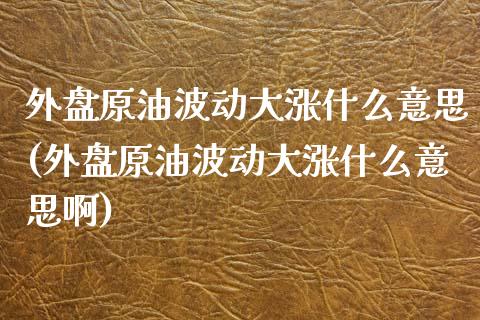 外盘原油波动大涨什么意思(外盘原油波动大涨什么意思啊)_https://www.zghnxxa.com_国际期货_第1张