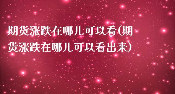 期货涨跌在哪儿可以看(期货涨跌在哪儿可以看出来)_https://www.zghnxxa.com_国际期货_第1张