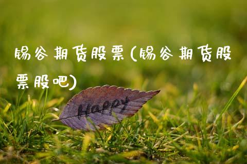 锡谷期货股票(锡谷期货股票股吧)_https://www.zghnxxa.com_黄金期货_第1张