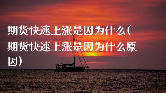 期货快速上涨是因为什么(期货快速上涨是因为什么原因)_https://www.zghnxxa.com_内盘期货_第1张