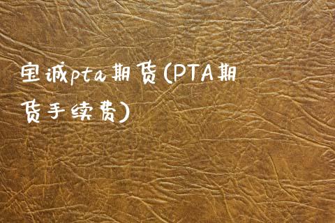 宝诚pta期货(PTA期货手续费)_https://www.zghnxxa.com_期货直播室_第1张