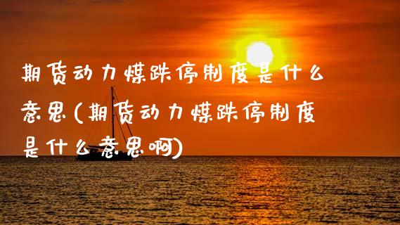 期货动力煤跌停制度是什么意思(期货动力煤跌停制度是什么意思啊)_https://www.zghnxxa.com_内盘期货_第1张