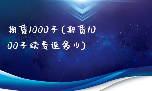期货1000手(期货1000手续费返多少)_https://www.zghnxxa.com_黄金期货_第1张