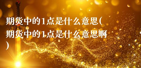 期货中的1点是什么意思(期货中的1点是什么意思啊)_https://www.zghnxxa.com_期货直播室_第1张