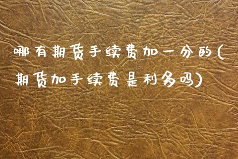哪有期货手续费加一分的(期货加手续费是利多吗)_https://www.zghnxxa.com_国际期货_第1张