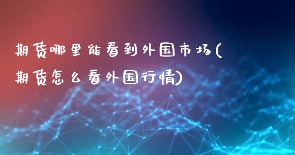 期货哪里能看到外国市场(期货怎么看外国行情)_https://www.zghnxxa.com_国际期货_第1张