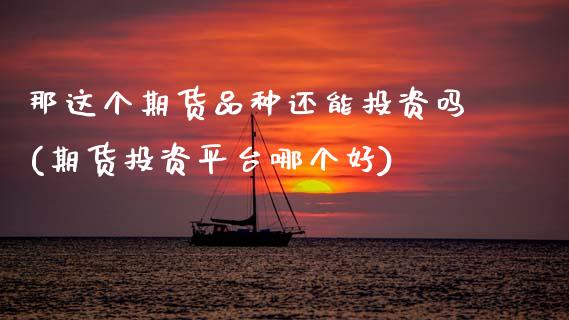 那这个期货品种还能投资吗(期货投资平台哪个好)_https://www.zghnxxa.com_内盘期货_第1张
