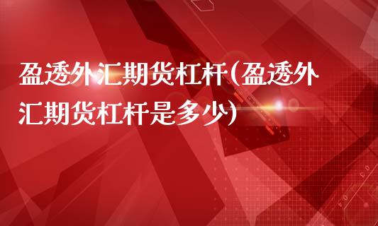 盈透外汇期货杠杆(盈透外汇期货杠杆是多少)_https://www.zghnxxa.com_内盘期货_第1张