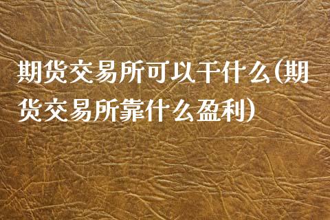 期货交易所可以干什么(期货交易所靠什么盈利)_期货直播室_第1张_期货直播室 期货交易所可以干什么(期货交易所靠什么盈利)_https://www.zghnxxa.com_期货直播室_第1张