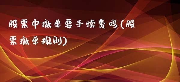 股票中撤单要手续费吗(股票撤单规则)_https://www.zghnxxa.com_内盘期货_第1张