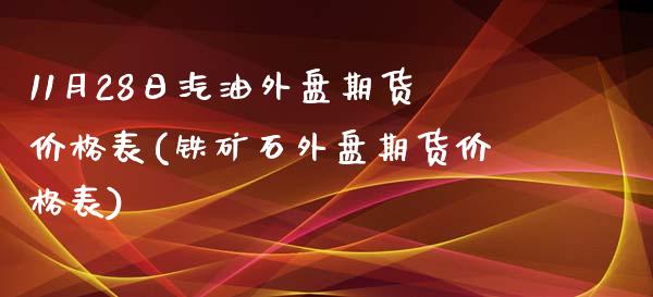 11月28日汽油外盘期货价格表(铁矿石外盘期货价格表)_https://www.zghnxxa.com_国际期货_第1张