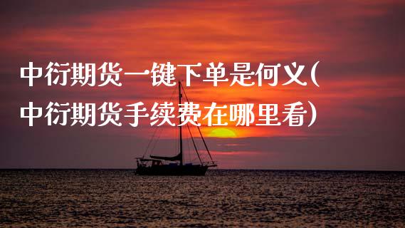 中衍期货一键下单是何义(中衍期货手续费在哪里看)_https://www.zghnxxa.com_内盘期货_第1张