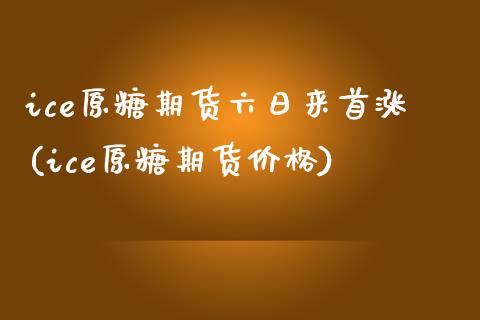 ice原糖期货六日来首涨(ice原糖期货价格)_https://www.zghnxxa.com_期货直播室_第1张