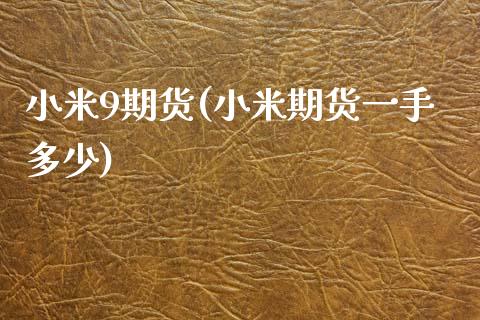 小米9期货(小米期货一手多少)_期货直播室_第1张_期货直播室 小米9期货(小米期货一手多少)_https://www.zghnxxa.com_期货直播室_第1张