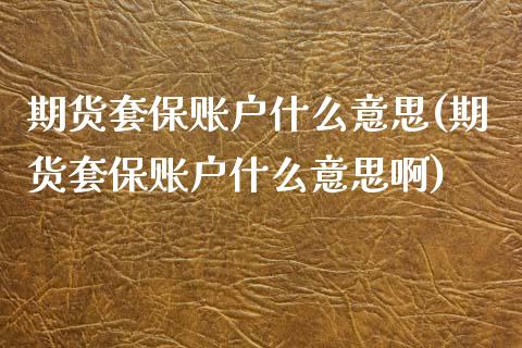 期货套保账户什么意思(期货套保账户什么意思啊)_https://www.zghnxxa.com_期货直播室_第1张