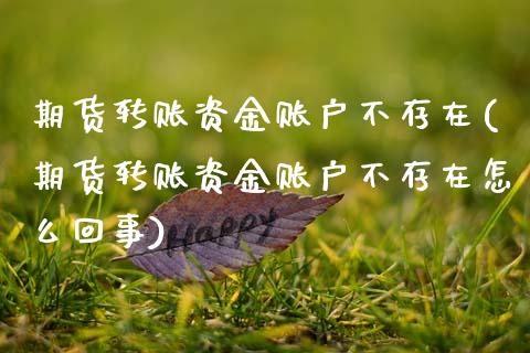 期货转账资金账户不存在(期货转账资金账户不存在怎么回事)_https://www.zghnxxa.com_国际期货_第1张