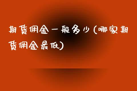 期货佣金一般多少(哪家期货佣金最低)_https://www.zghnxxa.com_内盘期货_第1张