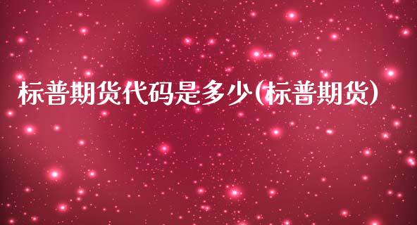 标普期货代码是多少(标普期货)_https://www.zghnxxa.com_国际期货_第1张