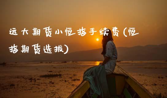 远大期货小恒指手续费(恒指期货选拔)_https://www.zghnxxa.com_黄金期货_第1张