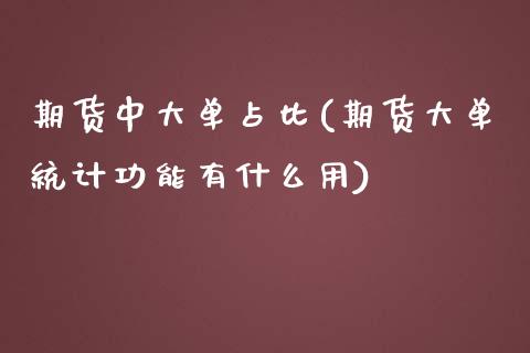 期货中大单占比(期货大单统计功能有什么用)_https://www.zghnxxa.com_国际期货_第1张