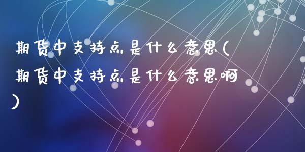 期货中支持点是什么意思(期货中支持点是什么意思啊)_https://www.zghnxxa.com_国际期货_第1张