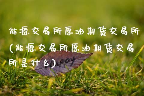 能源交易所原油期货交易所(能源交易所原油期货交易所是什么)_https://www.zghnxxa.com_内盘期货_第1张