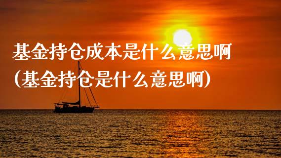 基金持仓成本是什么意思啊(基金持仓是什么意思啊)_https://www.zghnxxa.com_内盘期货_第1张