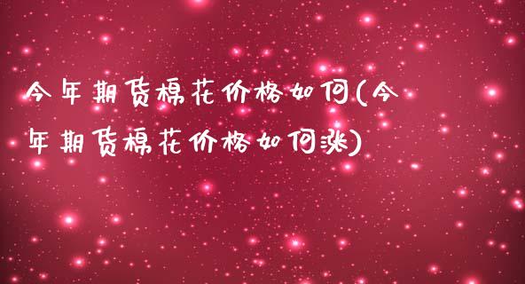 今年期货棉花价格如何(今年期货棉花价格如何涨)_https://www.zghnxxa.com_国际期货_第1张