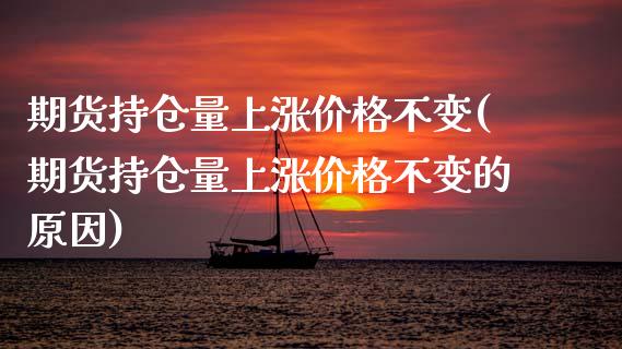 期货持仓量上涨价格不变(期货持仓量上涨价格不变的原因)_https://www.zghnxxa.com_内盘期货_第1张