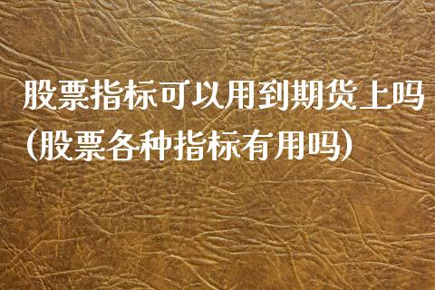 股票指标可以用到期货上吗(股票各种指标有用吗)_https://www.zghnxxa.com_内盘期货_第1张