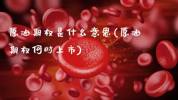 原油期权是什么意思(原油期权何时上市)_内盘期货_第1张_期货直播室 原油期权是什么意思(原油期权何时上市)_https://www.zghnxxa.com_内盘期货_第1张
