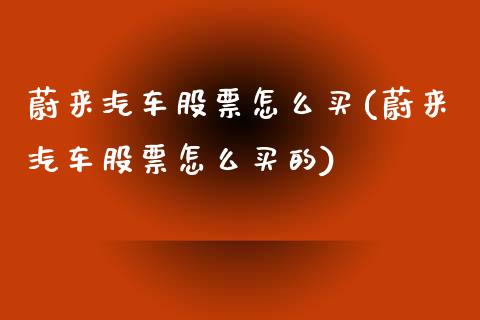 蔚来汽车股票怎么买(蔚来汽车股票怎么买的)_期货直播室_第1张_期货直播室 蔚来汽车股票怎么买(蔚来汽车股票怎么买的)_https://www.zghnxxa.com_期货直播室_第1张
