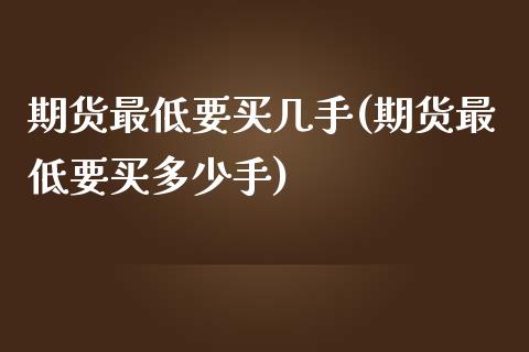 期货最低要买几手(期货最低要买多少手)_https://www.zghnxxa.com_国际期货_第1张